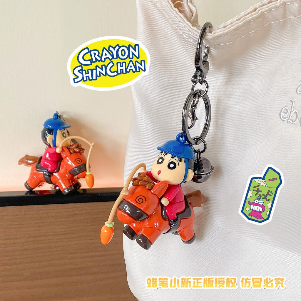 【冉紅】正版現貨 蠟筆小新 鑰匙圈 鑰匙扣 騎馬 馬術師 包包 掛件 吊飾 送禮 商品圖片 4
