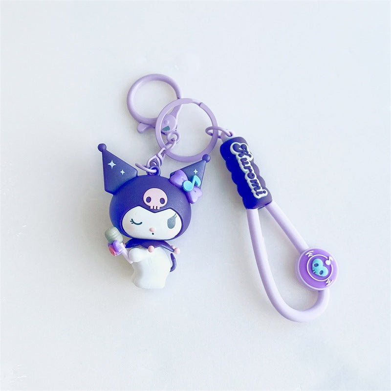 【冉紅】現貨 三麗鷗 鑰匙扣 鑰匙圈 電音派對 庫洛米 書包掛件 吊飾 掛飾 送禮 規格圖片 4