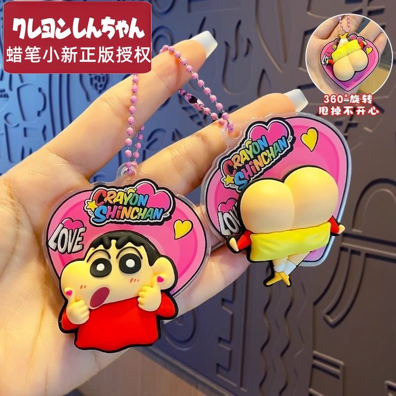 【超逗熊】現貨 蠟筆小新 盡情搖擺 鑰匙圈 2個裝 鑰匙扣 吊飾 情侶 掛件 送禮 新之助 規格圖片 4