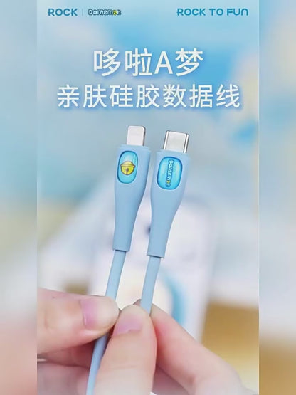 【洛克空間】現貨 哆啦A夢 雙頭快充線 小叮噹 充電線 數據線 蘋果 type-c USB 快充 商品影片