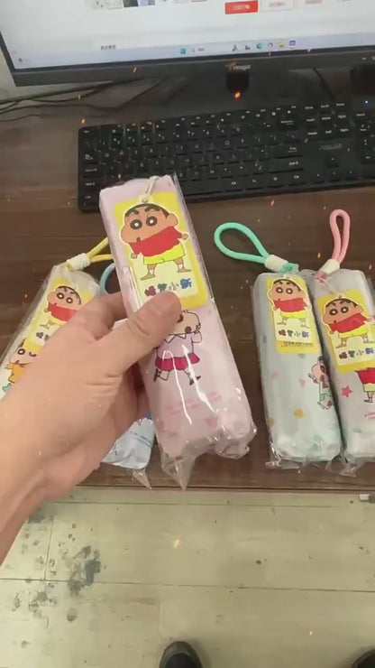 【梔遇】現貨 蠟筆小新 膠囊傘 遮陽傘 雨傘 太陽傘 晴雨兩用 黑膠 防曬 防紫外線 新之助 小白 睡衣小新 商品影片