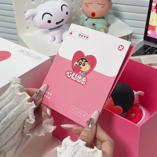 【馬克圖布】正版現貨 蠟筆小新 心動出擊 擺件 小夜燈 公仔 求婚 告白 生日禮物 禮盒包裝 新之助 商品影片