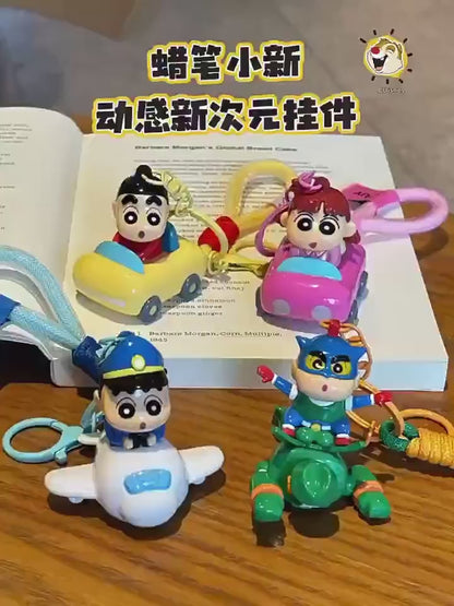 【超逗熊】正版現貨 蠟筆小新 動感新次元 鑰匙圈 鑰匙扣 掛件 吊飾 機車 汽車 新之助 動感超人 商品影片