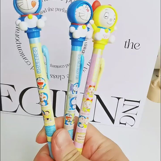 【靈動創想】現貨 哆啦A夢 變臉筆 中性筆 寫字筆 水性筆 文具 0.5mm 國中 高中 送禮 小叮噹 商品影片