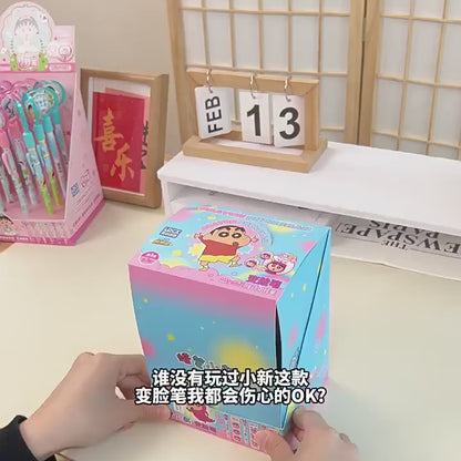 【靈動創想】現貨 蠟筆小新 變臉筆 中性筆 寫字筆 水性筆 文具 0.5mm 國中 高中 送禮 新之助 商品影片