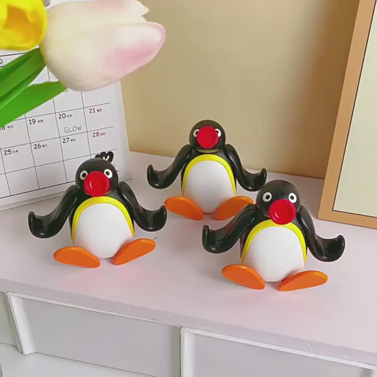 【超逗熊】正版 Pingu 鑰匙圈 鑰匙扣 掛件 吊飾 拉條公仔 送禮 商品影片