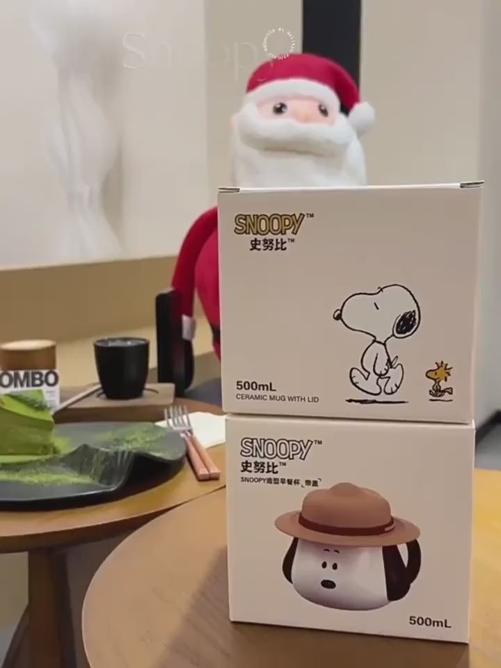 【曙曦】正版現貨 史努比 造型馬克杯 水杯 牛奶杯 餐具 咖啡杯 飲料杯 陶瓷 500ml 送禮 snoopy 曙曦 商品影片
