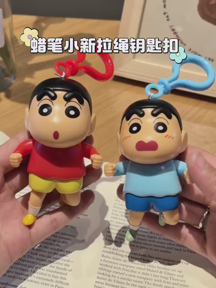 【冉紅】正版現貨 蠟筆小新 鑰匙圈 鑰匙扣 掛件 吊飾 掛飾 跑起來 拉了就跑 新之助 裝飾 商品影片