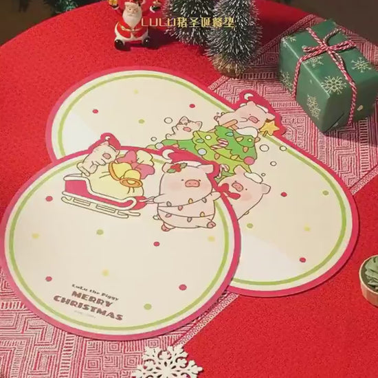 【川島屋】正版現貨 lulu豬 聖誕樹隔熱墊 餐桌墊 碗盤墊 水杯墊 砂鍋墊 送禮 商品影片