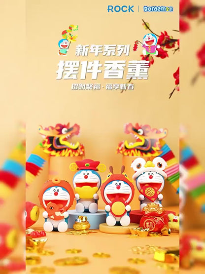 【洛克空間】現貨 哆啦A夢 公仔香薰 小叮噹 哆啦a夢 開心如意 招財進寶 財神爺 招財貓 禮物 Doraemon 商品影片