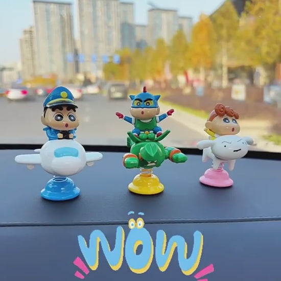 【超逗熊】現貨 蠟筆小新 搖搖樂 盲盒 車載擺件 機車 擺件 汽車 轎車 車內裝飾 新之助 動感小新 小葵 小白 商品影片