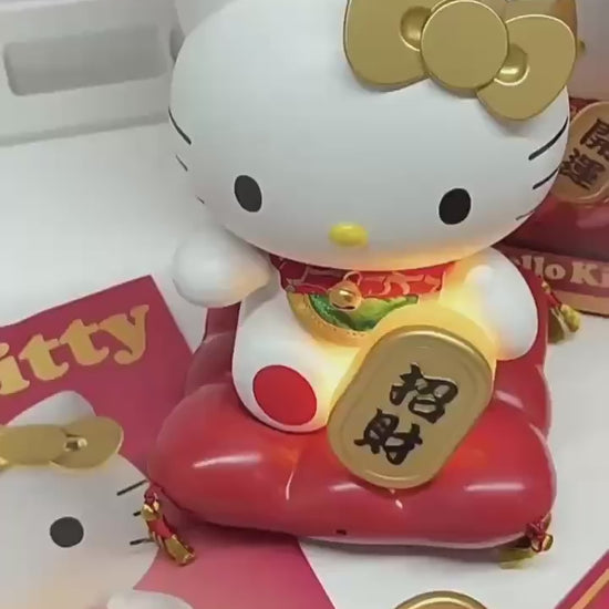 【馬克圖布】限量現貨 三麗鷗 KT貓 招財貓 擺件 小夜燈 路過感應亮燈 適合門市招財 送禮超有面 商品影片