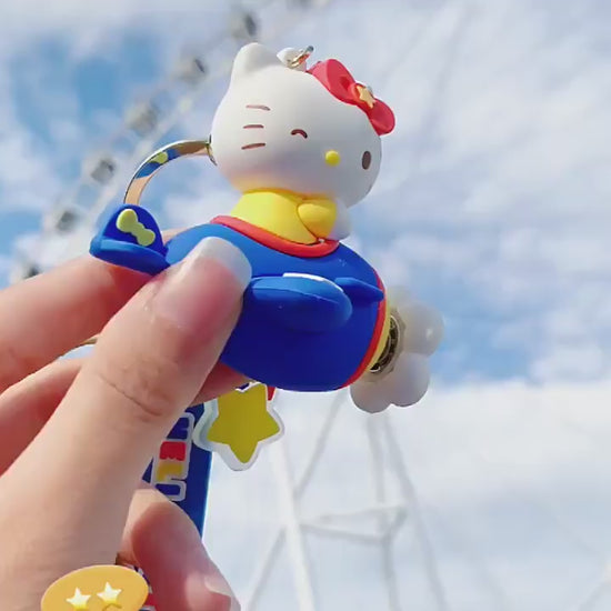【冉紅】現貨 三麗鷗 鑰匙扣 鑰匙圈 掛件 吊飾 旋轉飛機系列 庫洛米 美樂蒂 KT貓 大耳狗 汽車鑰匙 送禮 商品影片