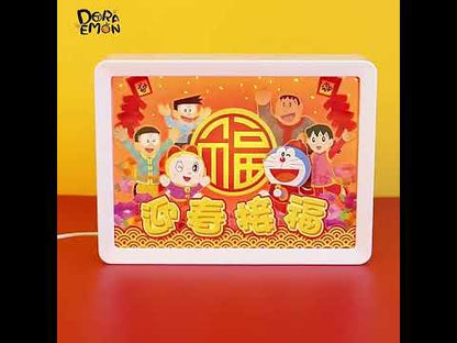 【現貨】正版 哆啦A夢 紙雕小夜燈 招財 納福 哆啦美 內飾 小叮噹 哆啦a夢 裝飾 擺件 商品影片