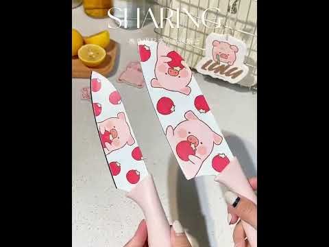 【川島屋】正版現貨 lulu豬 可愛水果刀  菜刀 刀身不銹鋼材質 小刀 輔食刀具 砧板 剪刀 送禮 商品影片