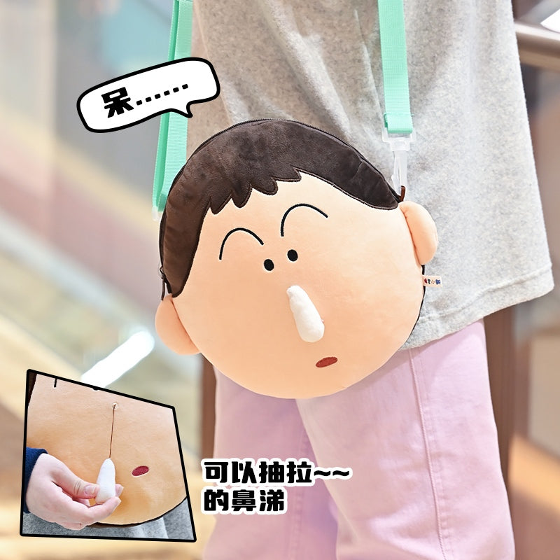 【漫貓】現貨 蠟筆小新 阿呆毛絨斜挎包 可抽拉日常通勤卡通收納包 送禮 商品圖片 1