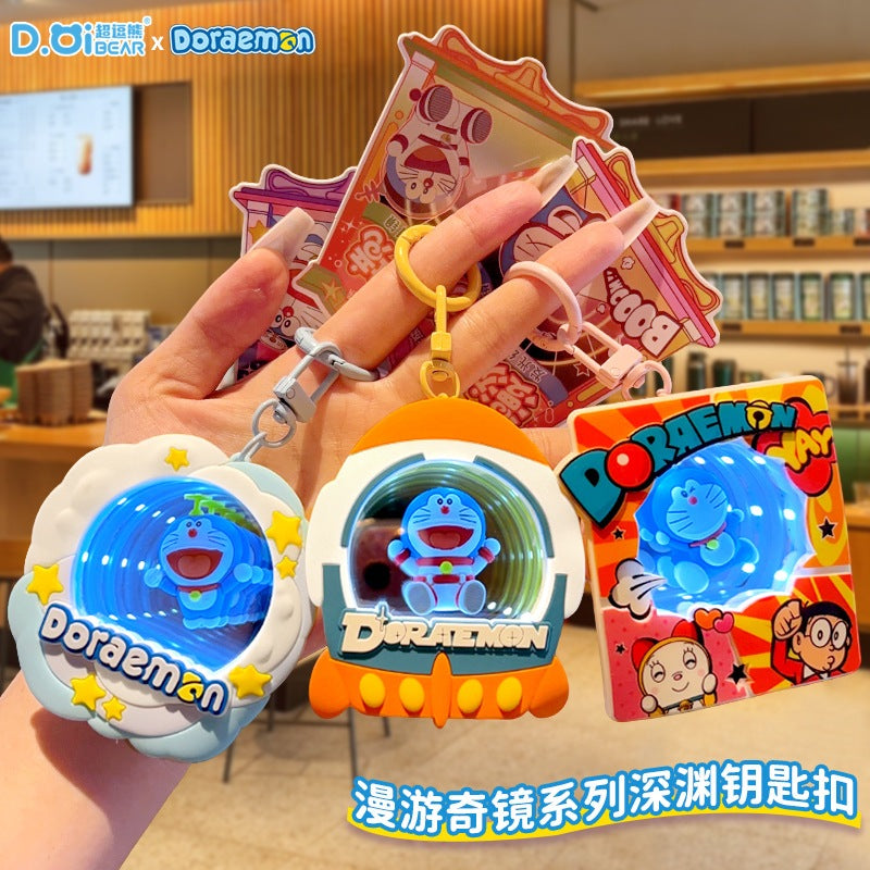 【超逗熊】正版現貨 哆啦A夢 鑰匙圈 公仔創意發光鑰匙扣 掛件 學生書包卡通小掛飾 送禮 商品圖片 1