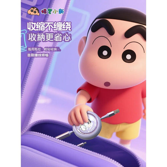 【衛青】現貨 蠟筆小新 3合1 伸縮數據線 伸縮充電線 充電線 快充 蘋果 typec USB 安卓 三合一 新之助 商品圖片 1