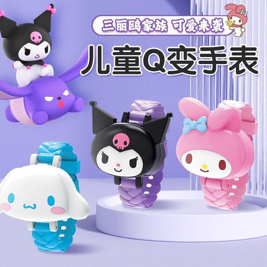 【靈動創想】正版現貨 三麗鷗 庫洛米 大耳狗 美樂蒂 手錶 電子錶 卡通動漫 Q變手錶 送禮 商品圖片 1