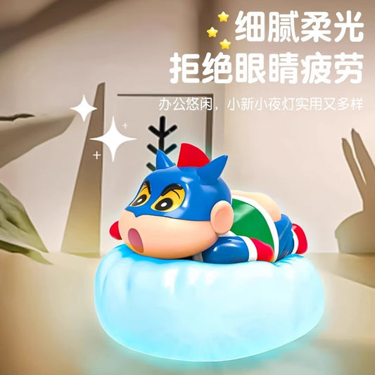 【魔卡丘】正版現貨 蠟筆小新 拍拍燈 盲盒 呼吸小夜燈 炫彩氛圍燈 夜燈 牀頭燈 小白 新之助 送禮 療癒 送禮 商品圖片 1