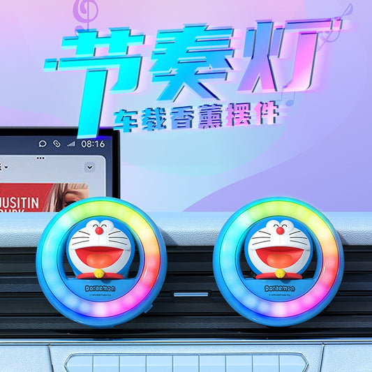 【香百川】正版現貨 哆啦A夢 節奏燈 氛圍燈 汽車出風口香薰 汽車 擺件 飾品 出風口 小叮噹 哆啦a夢 商品圖片 1