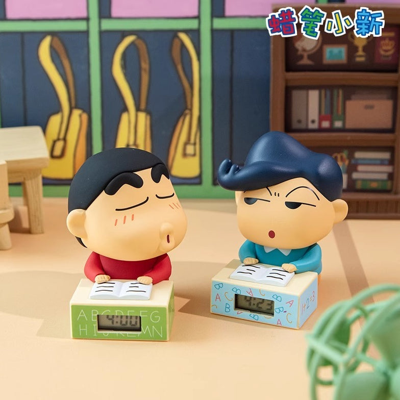 【麥和】正版現貨 蠟筆小新 數字鐘 時鐘 電子鐘 擺件 時間表 盲盒 學生 讀書 送禮 禮物 新之助 商品圖片 1