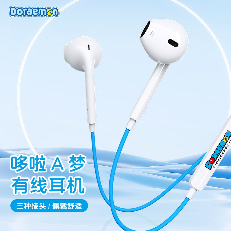 【洛克空間】現貨 哆啦A夢 耳機線 耳麥 有線耳機 聽音樂 講電話 麥克風 送禮 小叮噹 商品圖片 1