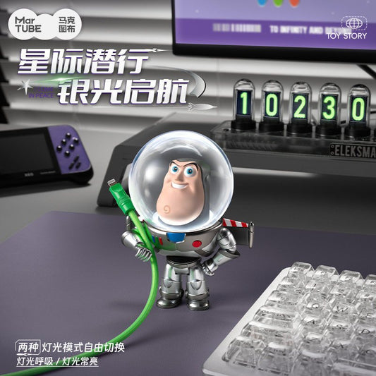 【馬克圖布】正版 迪士尼 巴斯光年 小夜燈 擺件 公仔 氛圍燈 潛行戰甲 翅膀可打開 泡泡頭潮玩燈 送禮 商品圖片 1