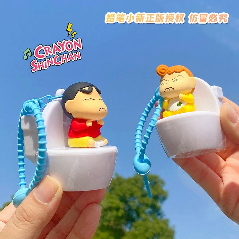 【冉紅】正版現貨 蠟筆小新 馬桶系列 鑰匙扣 鑰匙圈 掛飾 吊飾 掛件 擺件 新之助 禮物 小葵 商品圖片 1