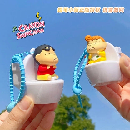 【冉紅】正版現貨 蠟筆小新 馬桶系列 鑰匙扣 鑰匙圈 掛飾 吊飾 掛件 擺件 新之助 禮物 小葵 商品圖片 1