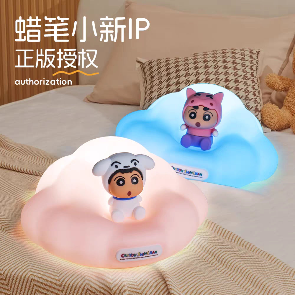 【嘉語】正版現貨 蠟筆小新 小夜燈 睡眠燈 拍拍燈 硅膠雲朵盲盒款 可定時 送禮 新之助 商品圖片 1