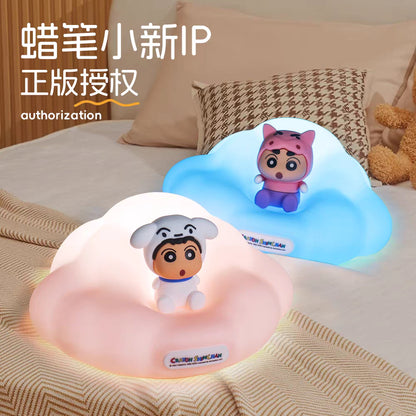 【嘉語】正版現貨 蠟筆小新 小夜燈 睡眠燈 拍拍燈 硅膠雲朵盲盒款 可定時 送禮 新之助 商品圖片 1