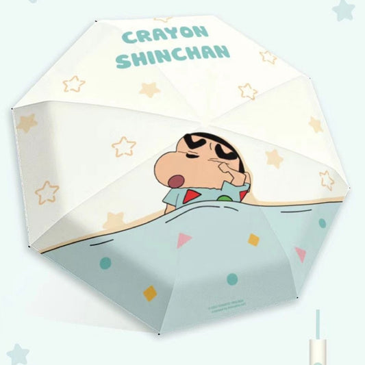 【梔遇】現貨 蠟筆小新 晚安 自動傘 雨具 黑膠 防曬 防紫外線 遮陽傘 雨傘 太陽傘 新之助 小白 動感小新 商品圖片 1