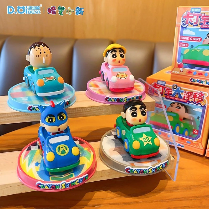 【超逗熊】正版現貨 蠟筆小新 卡丁車 擺件 公仔 車車 可原地旋轉 新之助 送禮 商品圖片 1