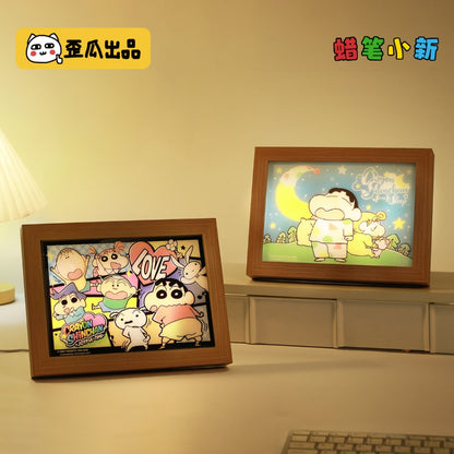 【漫貓】現貨 蠟筆小新 場景燈畫 牀頭桌面擺件裝飾品 可愛小夜燈動漫周邊 新之助 送禮 商品圖片 1