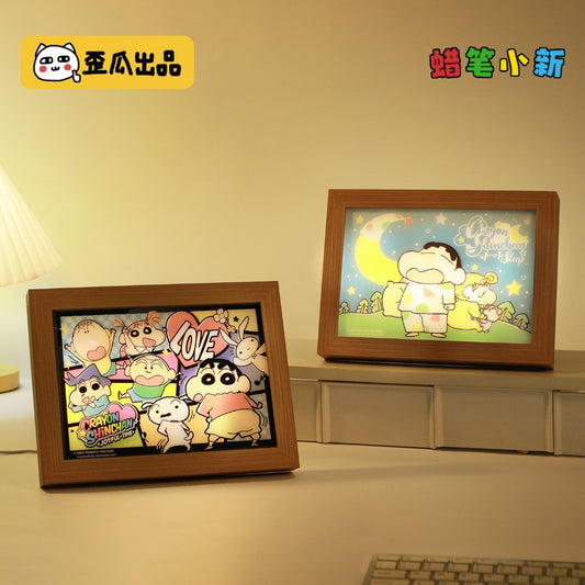 【漫貓】現貨 蠟筆小新 場景燈畫 牀頭桌面擺件裝飾品 可愛小夜燈動漫周邊 新之助 送禮 商品圖片 1