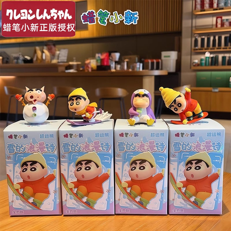【超逗熊】正版 蠟筆小新 冬天系列 手辦潮玩 公仔 桌面擺件 生日禮物 送禮 商品圖片 1