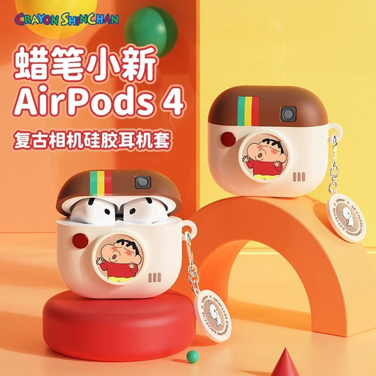 【洛克空間】現貨 蠟筆小新 耳機殼 AirPods4 耳機包 超高吸睛率 新之助 耳機套 保護殼 掛飾 吊飾 商品圖片 1