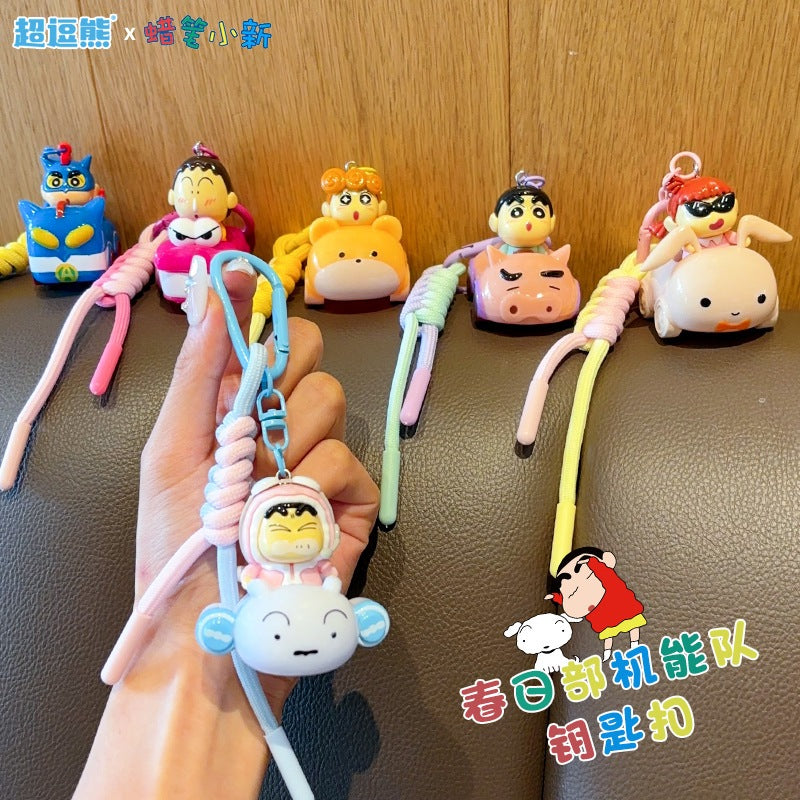 【超逗熊】正版 蠟筆小新 鑰匙圈 公仔鑰匙扣 玩偶掛件 學生書包卡通小掛飾 小禮品配飾 送禮 商品圖片 1