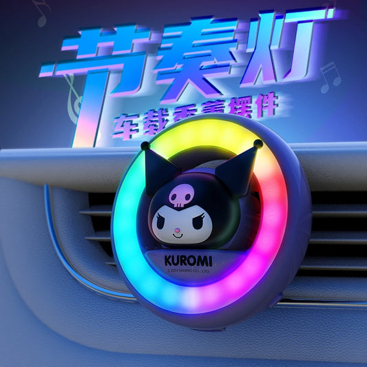 【香百川】正版現貨 三麗鷗 氛圍燈 節奏燈 汽車出風口香薰 庫洛米 美樂蒂 汽車 擺件 飾品 出風口 商品圖片 1