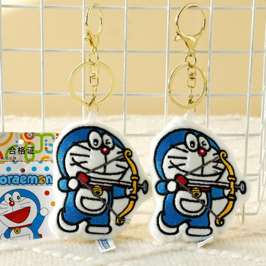 【嘉慧】正版現貨 哆啦A夢 鑰匙圈 鑰匙扣 掛件 布藝刺繡 吊飾 送禮 商品圖片 1
