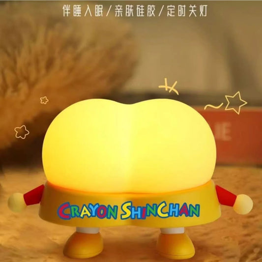【魔卡丘】正版現貨 蠟筆小新 屁屁小夜燈 拍拍燈 節能燈 牀頭燈 睡眠燈 無需電池 附USB充電線1根 新之助 小白 商品圖片 1