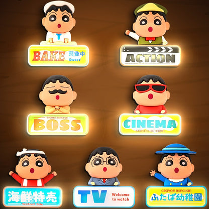 【麥和】現貨 蠟筆小新 發光小夜燈 冰箱貼 磁吸貼 盲盒 送禮 新之助 商品圖片 1