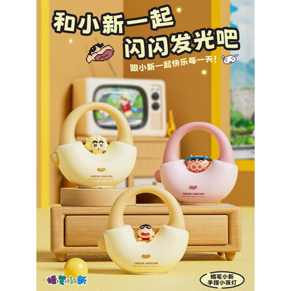 【現貨】正版 蠟筆小新 手提小夜燈 硅膠拍拍燈 牀頭燈 新之助 夜燈 療癒 禮物 聖誕 交換禮物 商品圖片 1