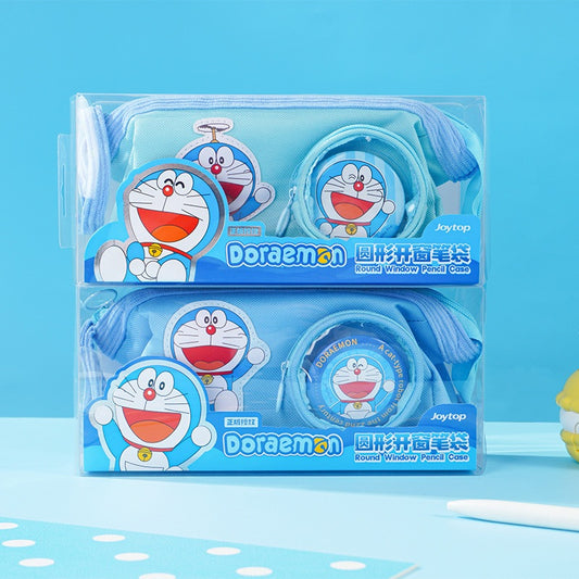 【香港悅木】正版現貨 哆啦A夢 筆袋 鉛筆盒 圓形開窗 文具收納包 學生必備筆袋 送禮 商品圖片 1