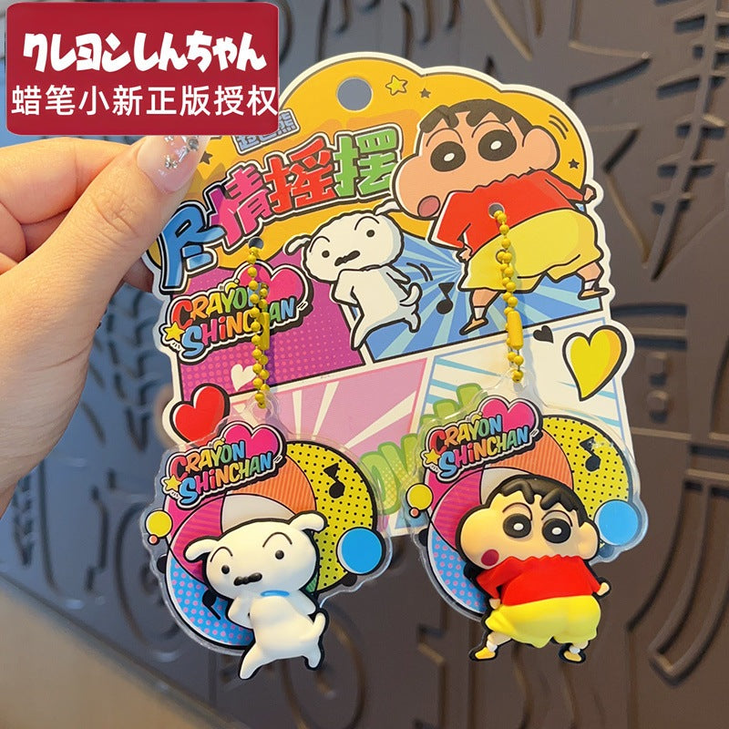 【超逗熊】現貨 蠟筆小新 盡情搖擺 鑰匙圈 2個裝 鑰匙扣 吊飾 情侶 掛件 送禮 新之助 商品圖片 1