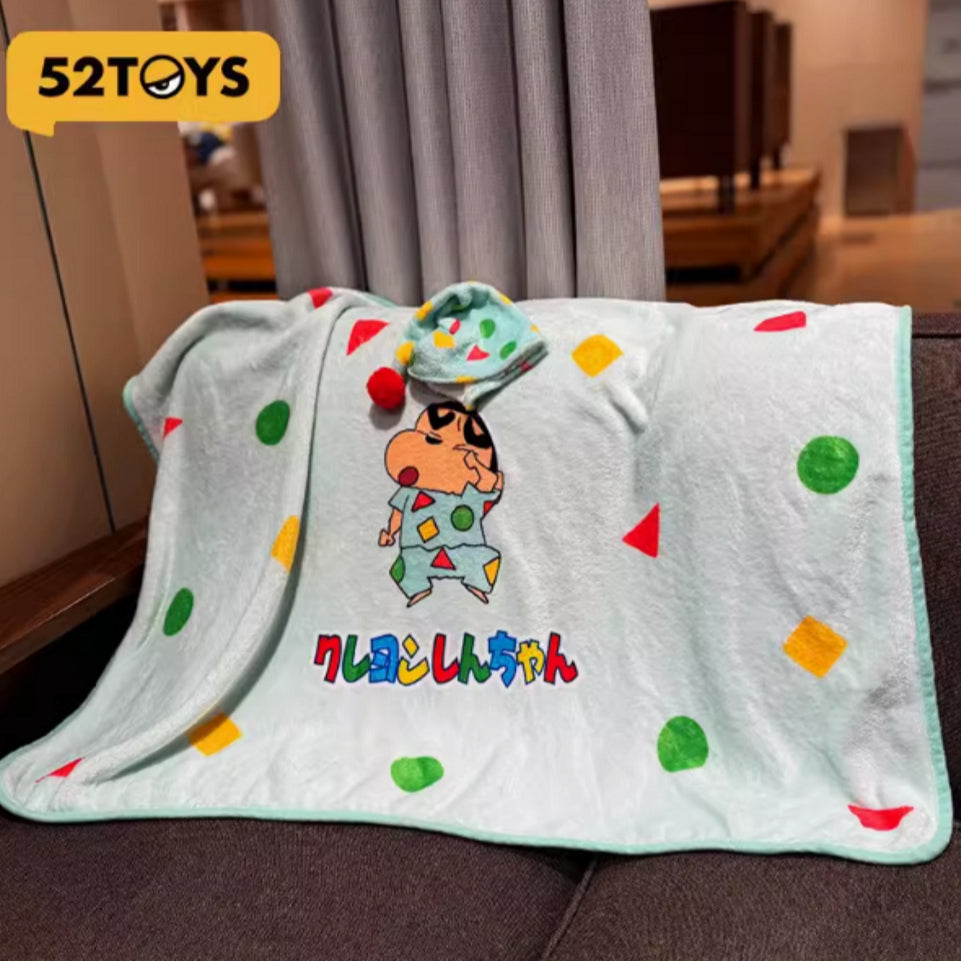 【52TOYS】絕版現貨 蠟筆小新 帽子睡毯 可收納 毛毯 空調被 被子 睡衣小新 高顏值 送禮 小白 新之助 商品圖片 1