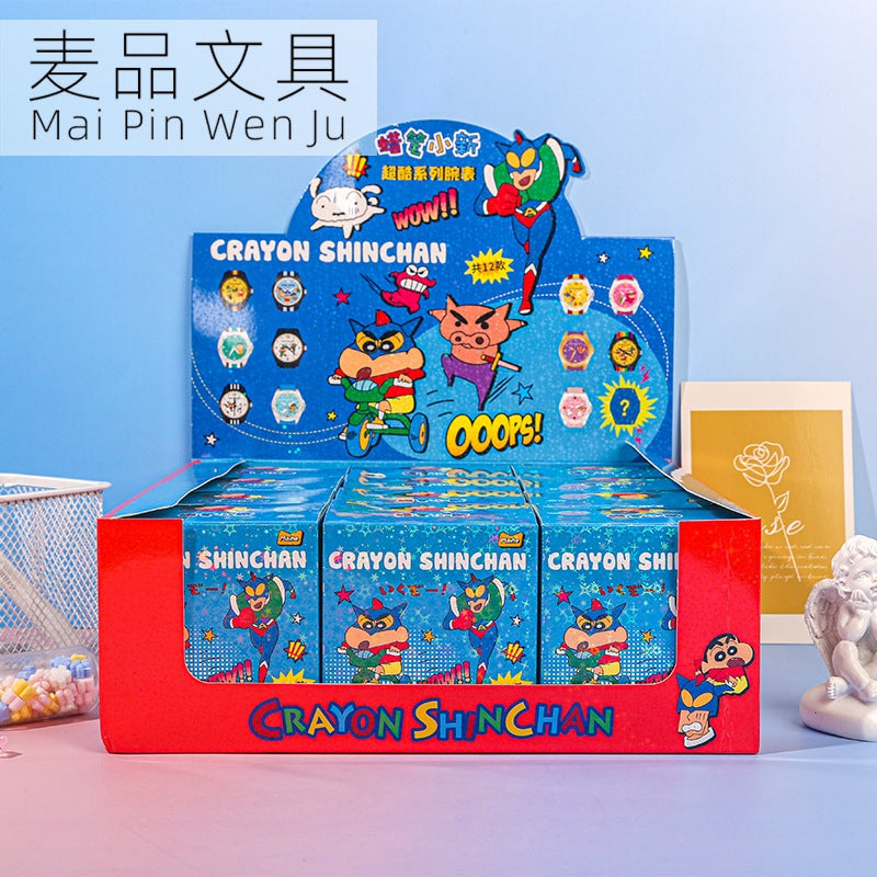 【麥和】限量現貨 蠟筆小新 手錶 指針錶 時針錶 第1代盲盒款 圖案隨機 男女同款 送禮 新之助 動感超人 商品圖片 1