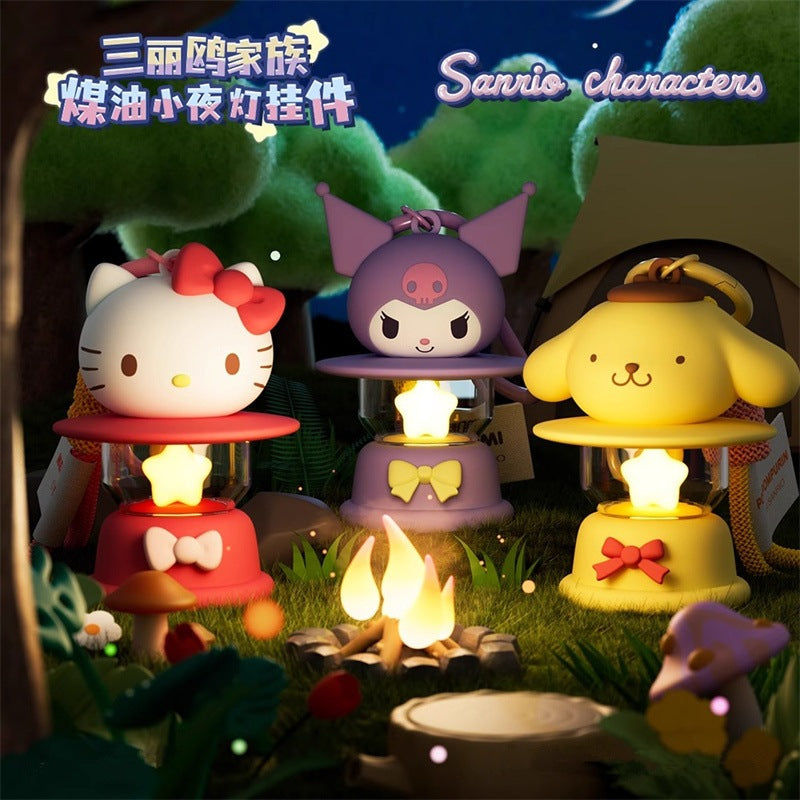 【超逗熊】現貨 三麗鷗 庫洛米 鑰匙扣 鑰匙圈 煤油小夜燈 卡通公仔 發光創意 書包 吊飾 掛件 送禮 美樂蒂 商品圖片 1