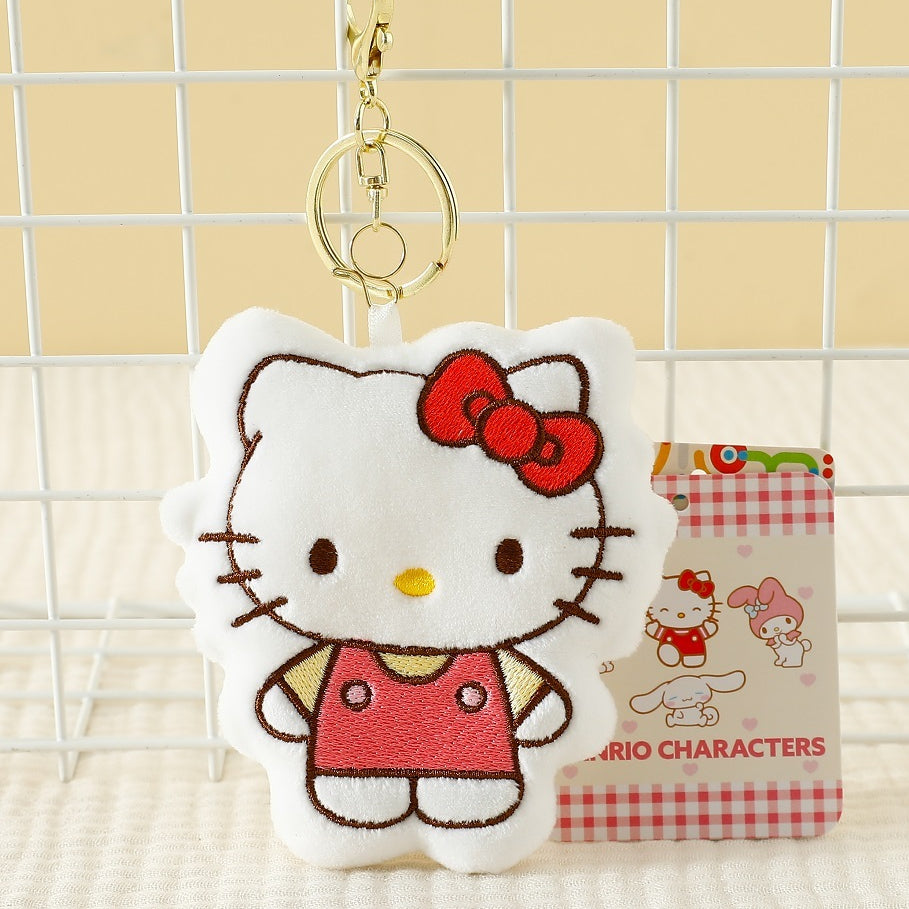【嘉慧】正版現貨 三麗鷗 鑰匙圈 鑰匙扣 掛件 布藝刺繡 庫洛米 美樂蒂 KT貓 大耳狗 吊飾 送禮 商品圖片 1